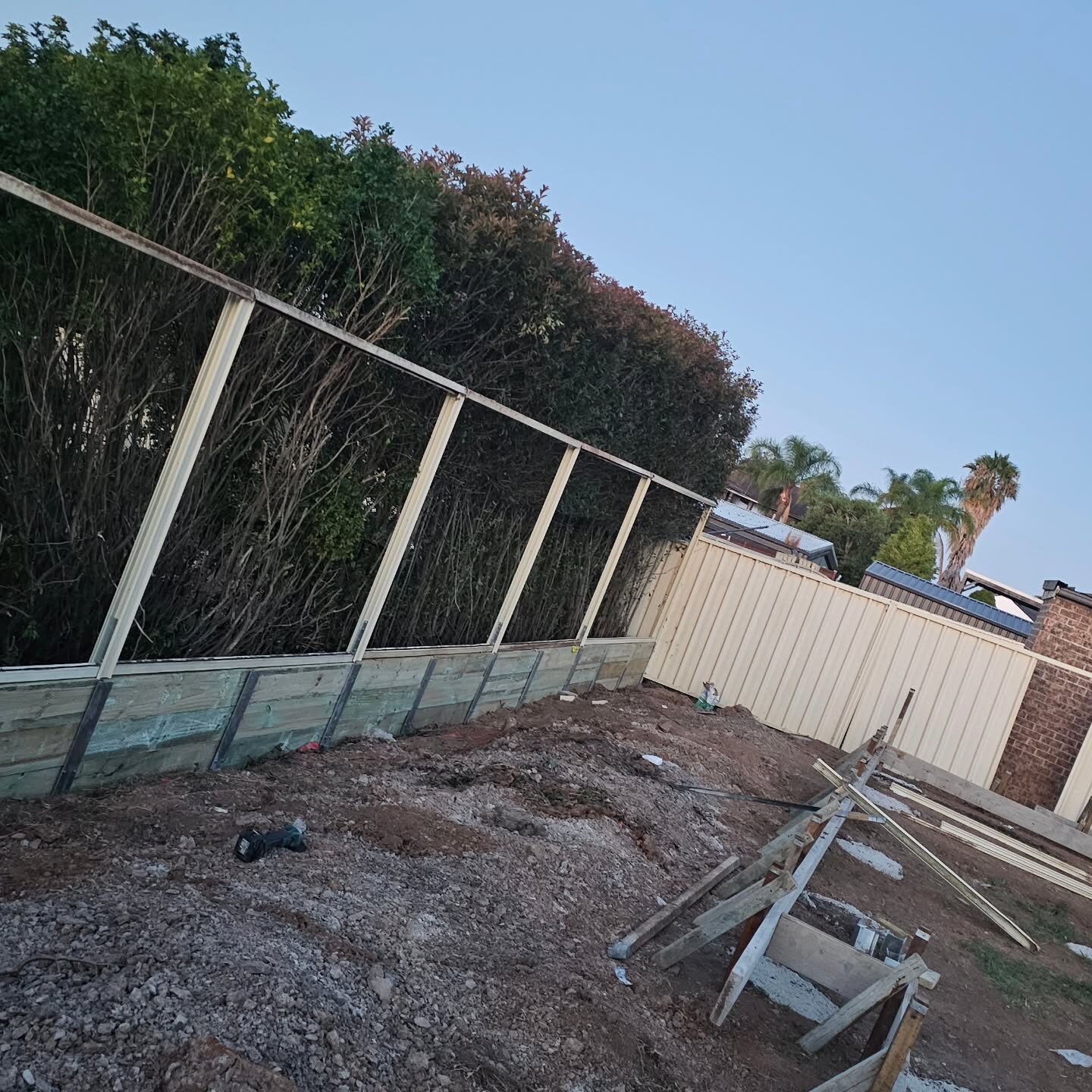 Retaining Wall — Treated pine sleeper retainer